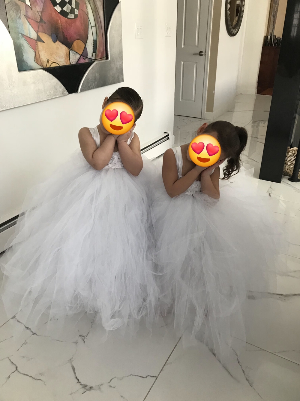 White Tulle Flower Girl / Kids Costume Dress by